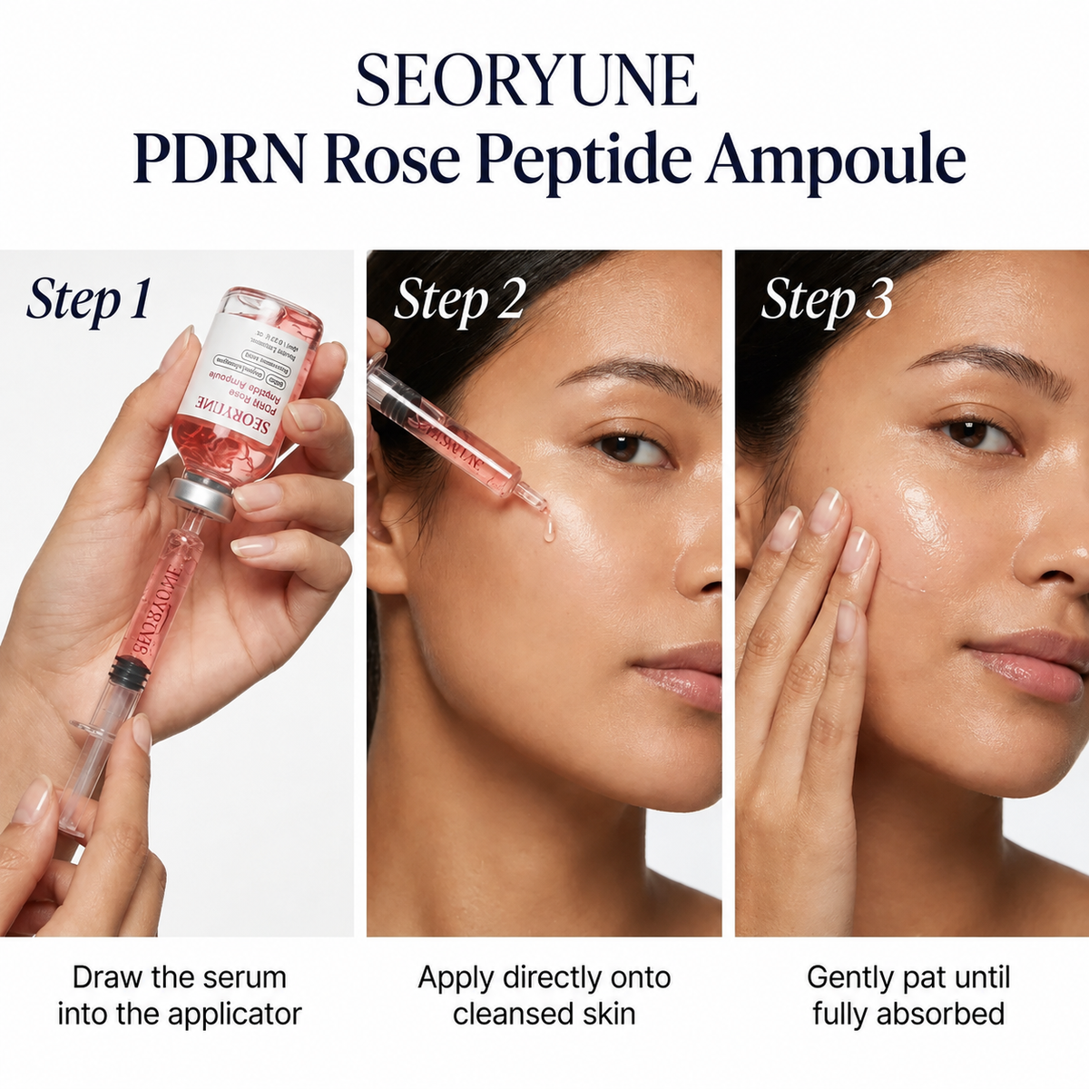 Ampoule Coréenne PDRN Rose aux Peptides