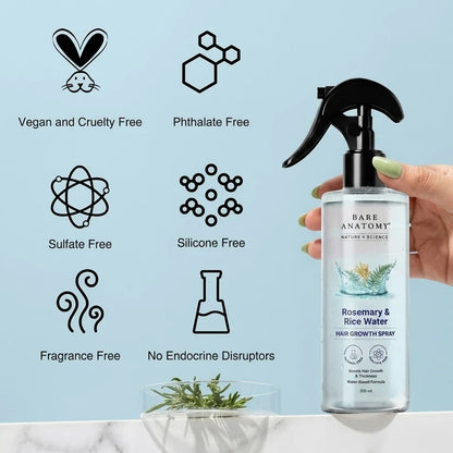 Spray Pousse des Cheveux Romarin & Eau de Riz